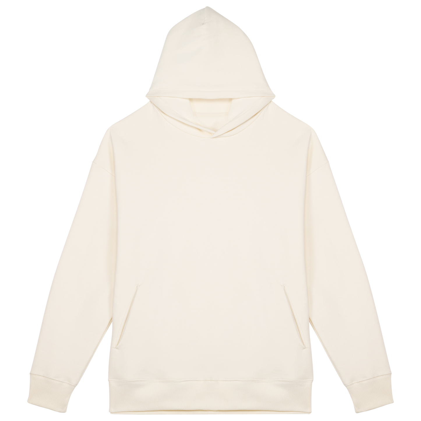 Unisex oversized organinės medvilnės džemperis su gobtuvu — naturalusdrabuziai.lt