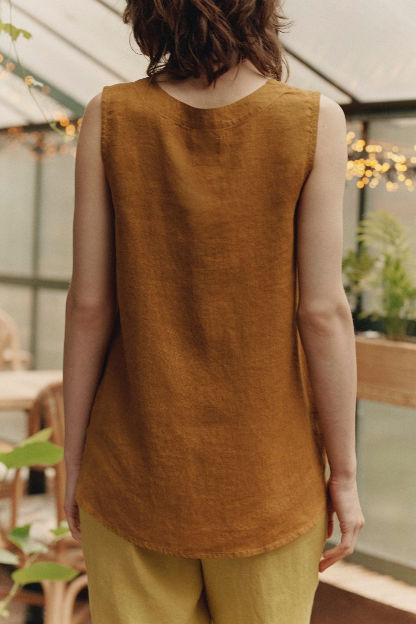 Bronze Linen Daffodil Top