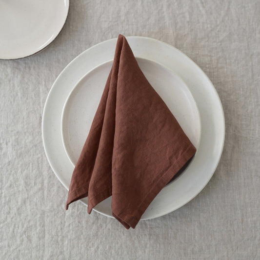 Chocolate Lightweight lino servetėlių rinkinys 2 vnt. — naturalusdrabuziai.lt