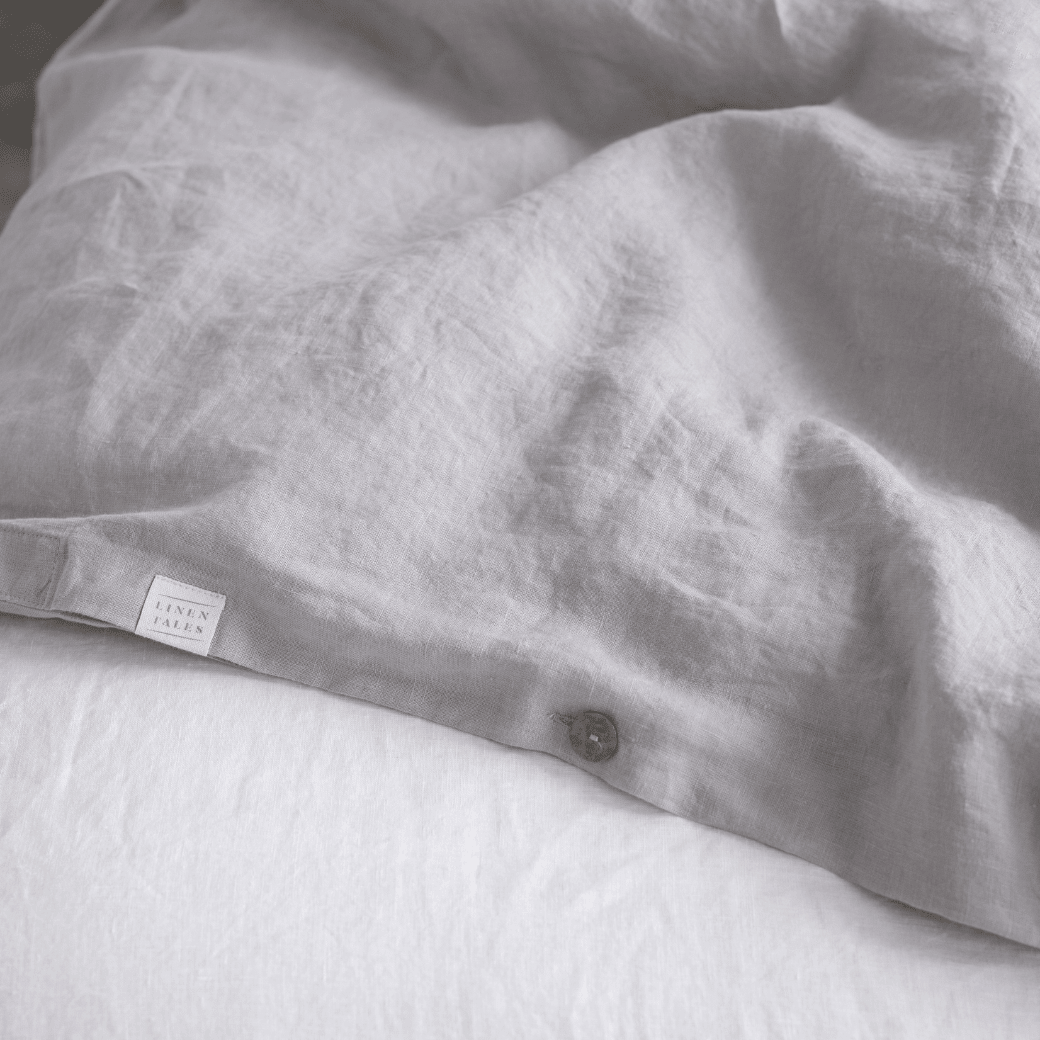 Light Grey lino antklodės užvalkalas — naturalusdrabuziai.lt