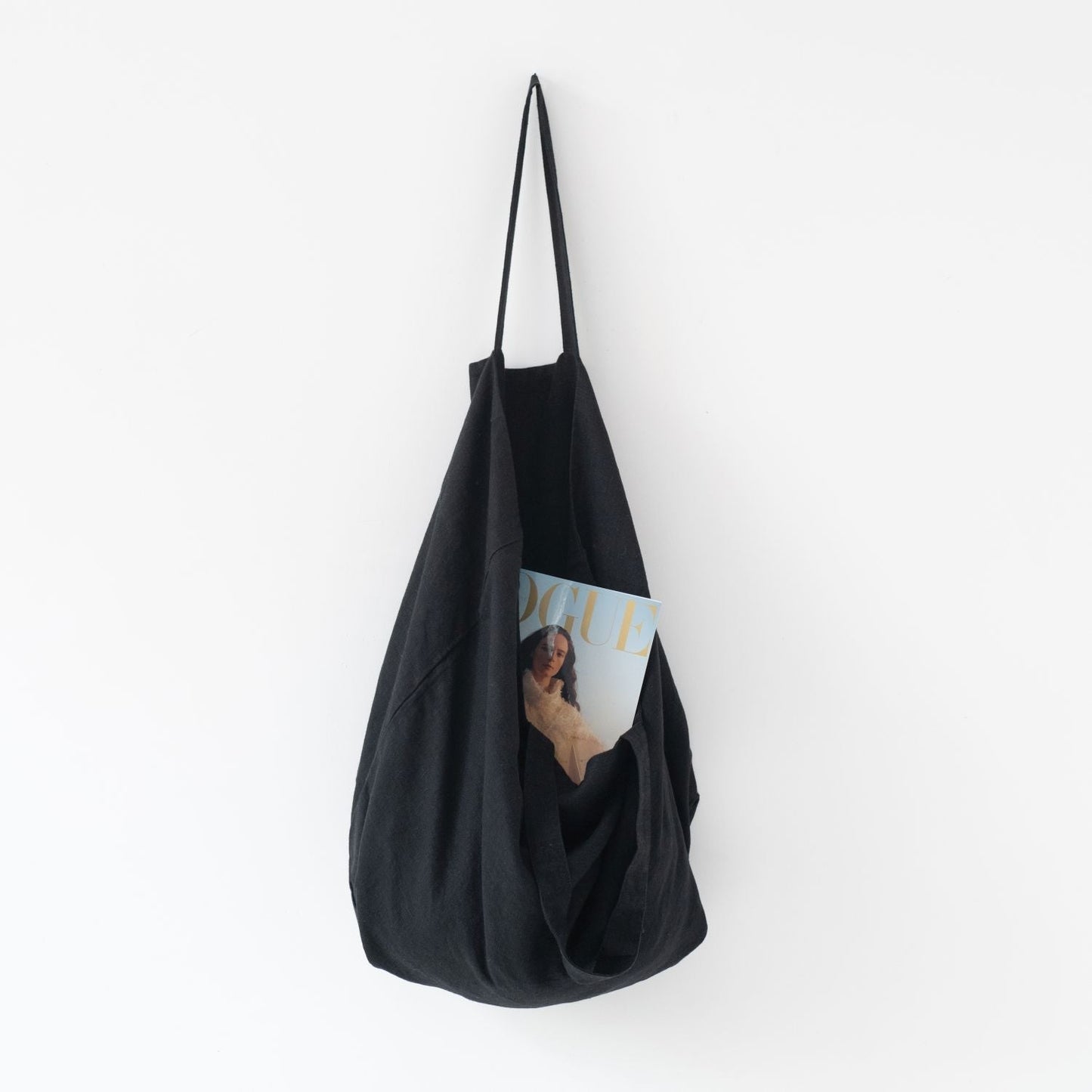 LIMITED EDITION Black lino didelis krepšys — naturalusdrabuziai.lt