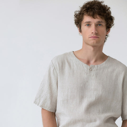 Melange lino Fern Pyjama rinkinys — naturalusdrabuziai.lt