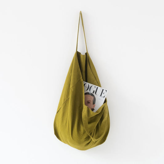 Moss Green lino didelis krepšys — naturalusdrabuziai.lt