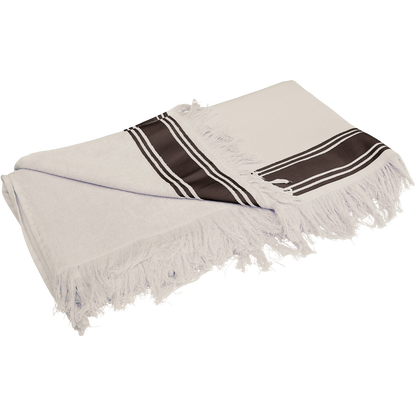Premium medvilninis dvigubos tekstūros Fouta paplūdimio rankšluostis — naturalusdrabuziai.lt