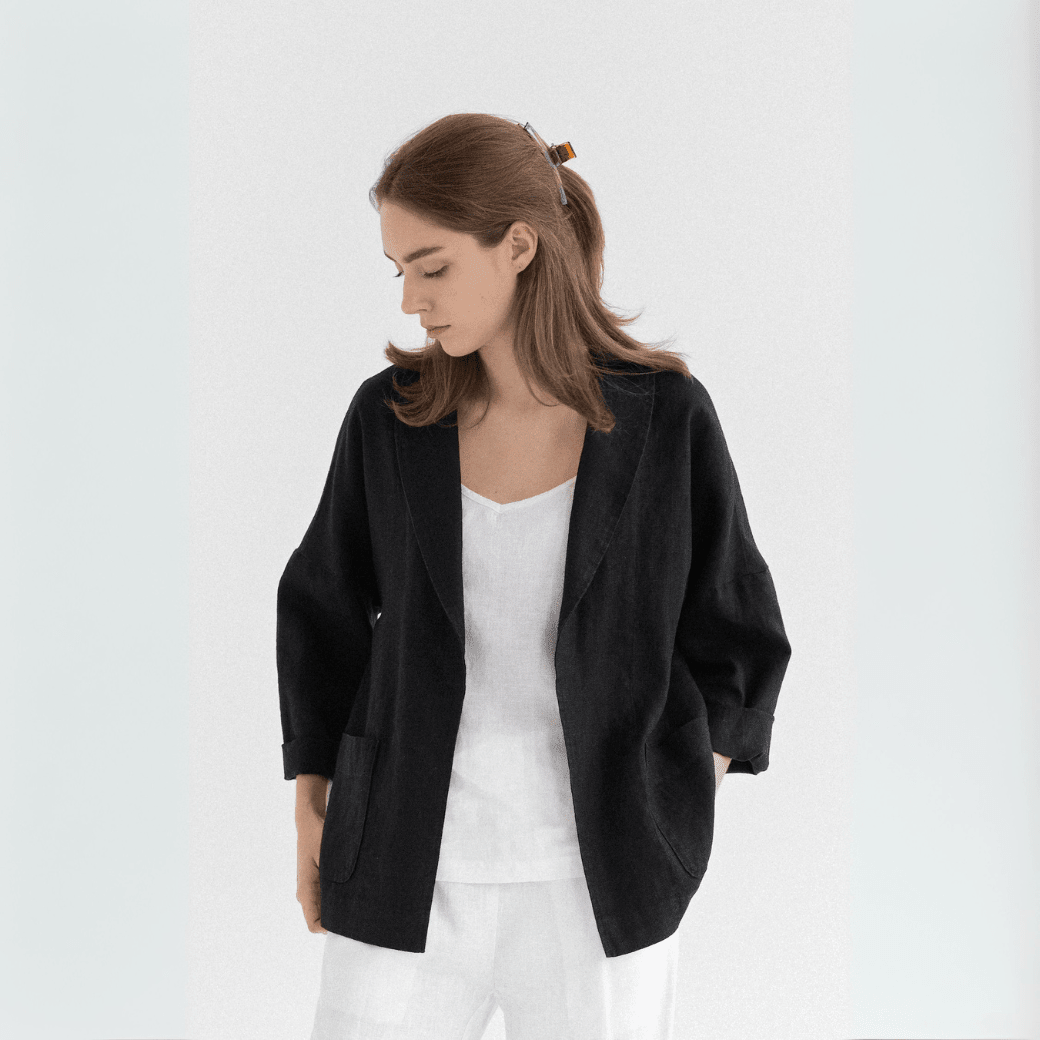 Black Linen Sonata Jacket