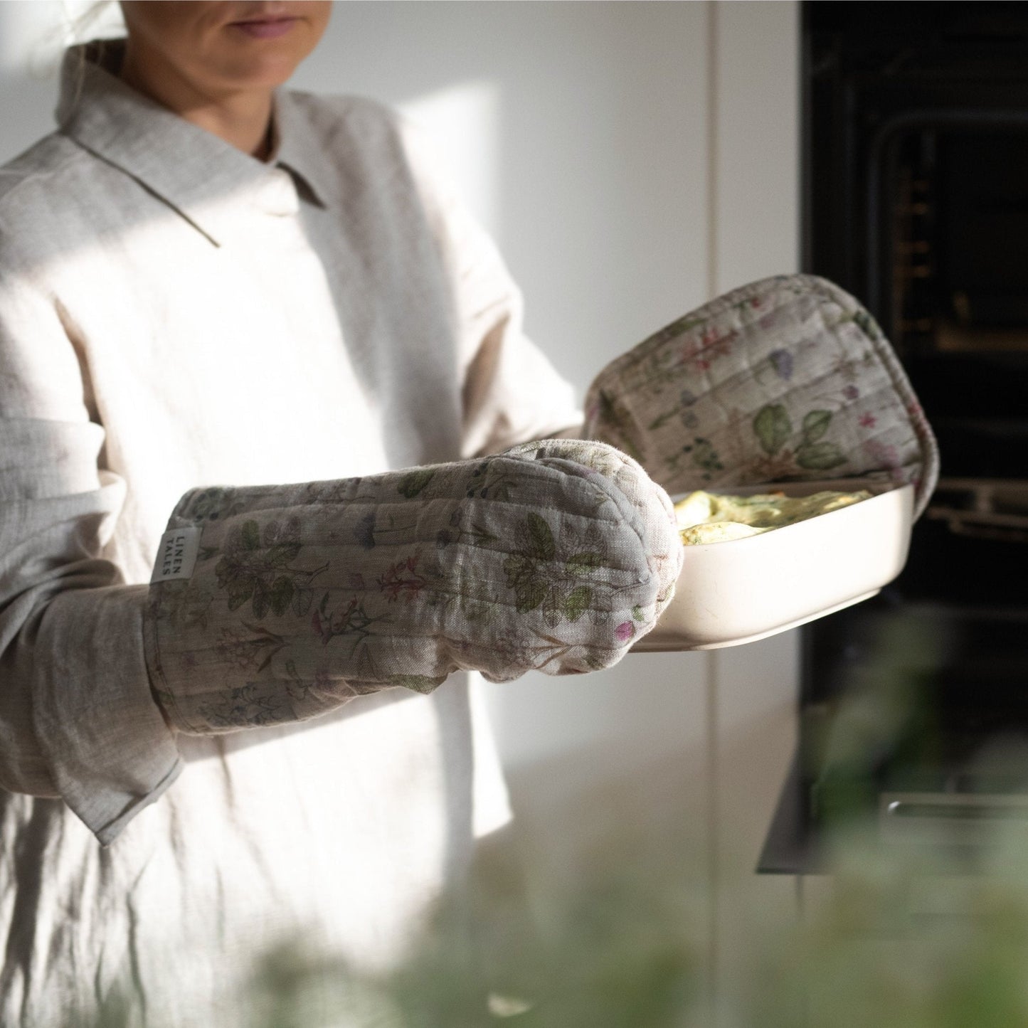 Botany lino virimo pirštinė — naturalusdrabuziai.lt