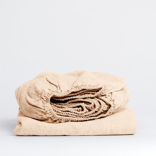 Brazilian Sand lino kampinė paklodė — naturalusdrabuziai.lt