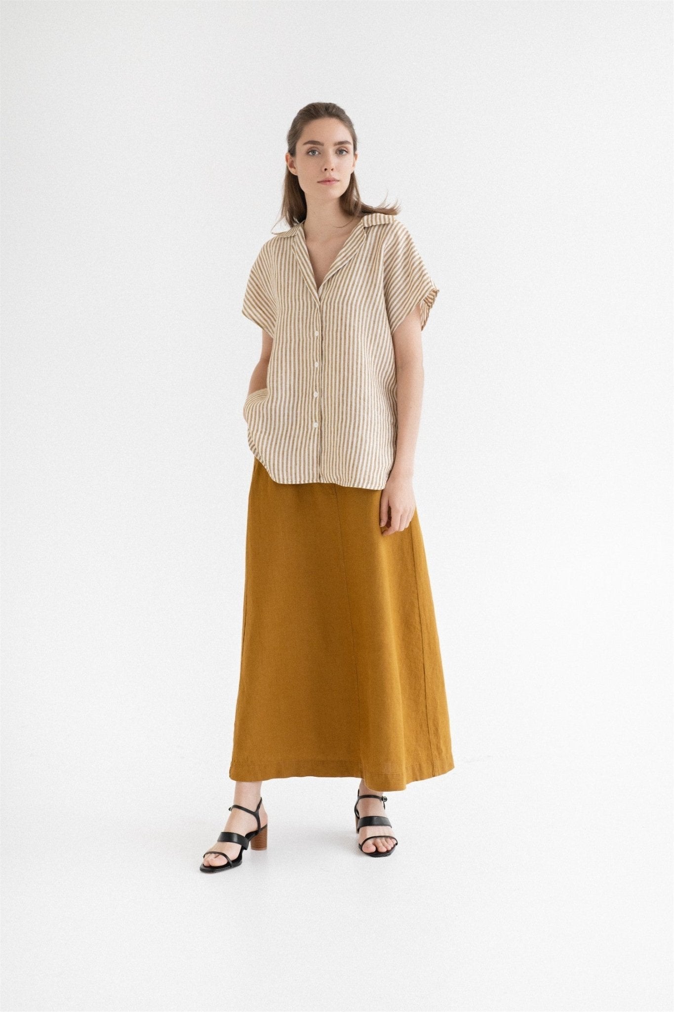 Bronze Linen Gardenia Skirt