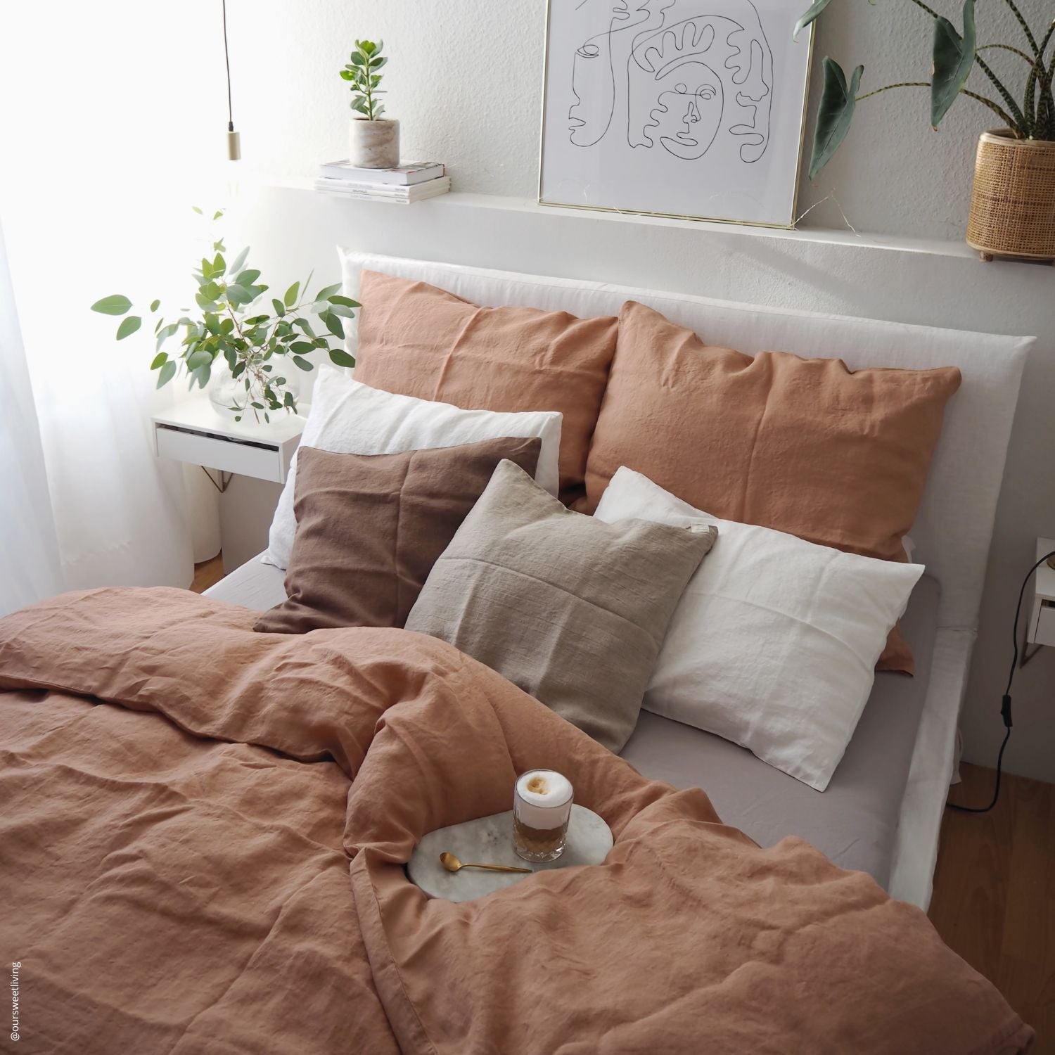 Cafe Creme lino pagalvės užvalkalas — naturalusdrabuziai.lt