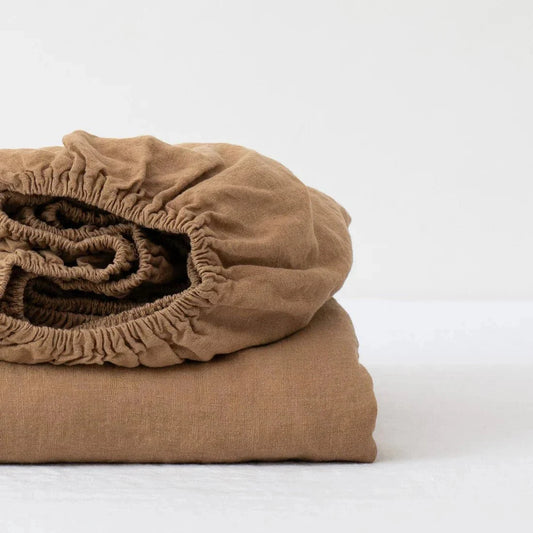 Camel lino kampinė paklodė — naturalusdrabuziai.lt