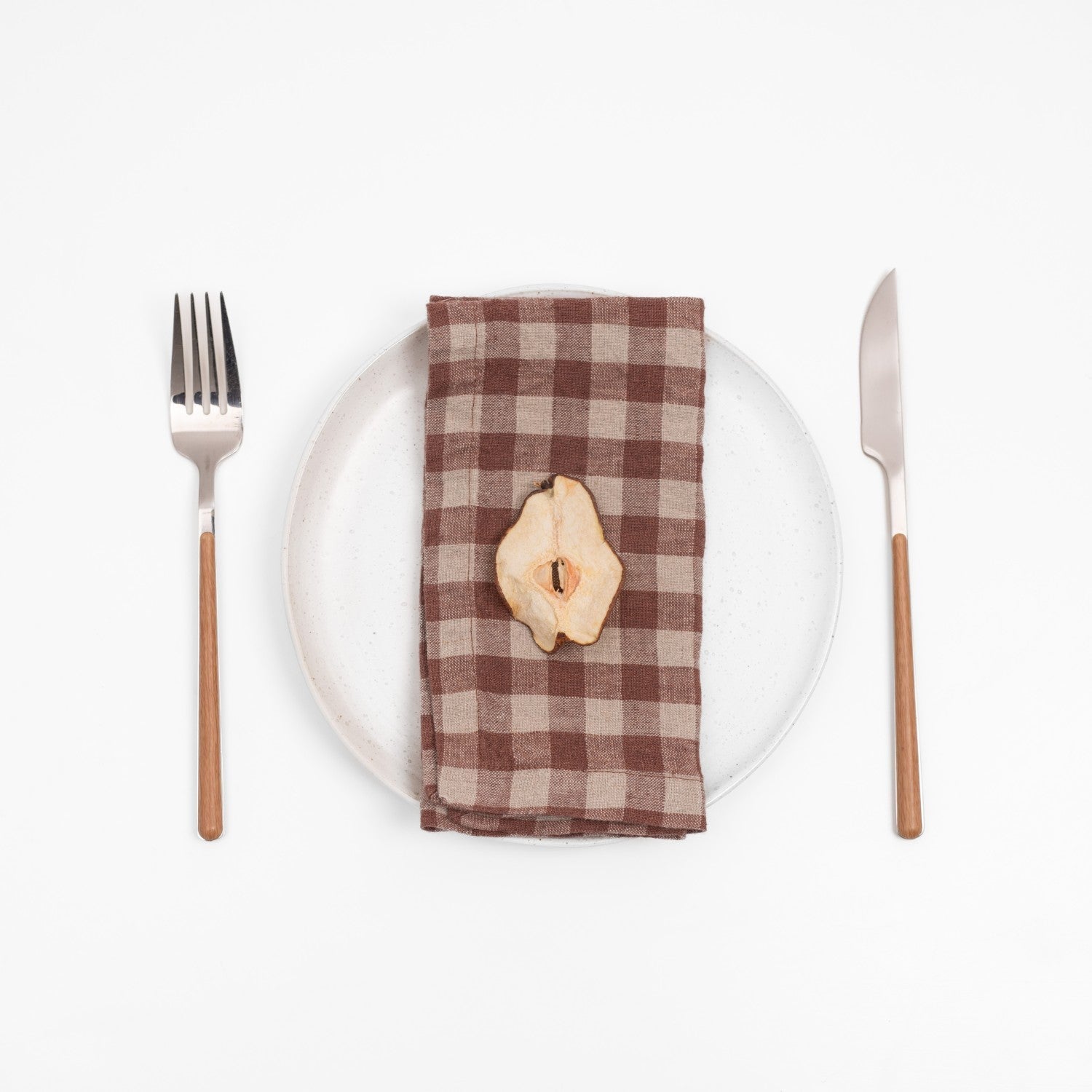 Chocolate Gingham lino servetėlių rinkinys 2 vnt. — naturalusdrabuziai.lt