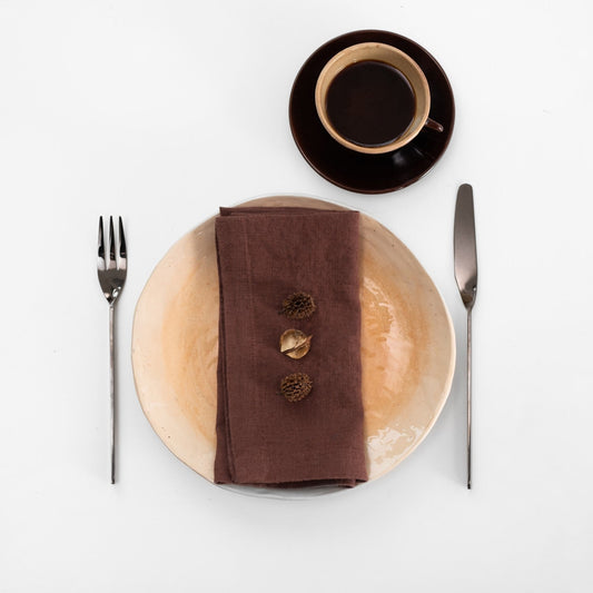 Chocolate lino servetėlių rinkinys 2 vnt. — naturalusdrabuziai.lt