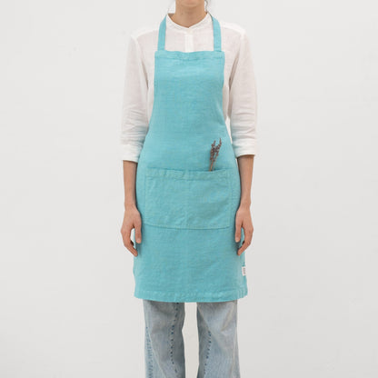 LIMITED EDITION Coastal Blue lino kasdienė prijuostė — naturalusdrabuziai.lt