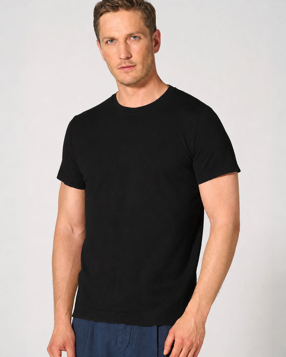 Vyriški marškinėliai iš kanapių ir ekologiškos medvilnės – Juoda
