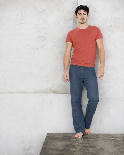 Klasikinės 100% kanapių kelnės (unisex) – Žiemos dangaus