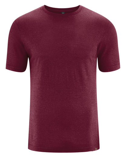 Vyriški Slim Fit marškinėliai iš kanapių ir ekologiškos medvilnės – Rioja raudona
