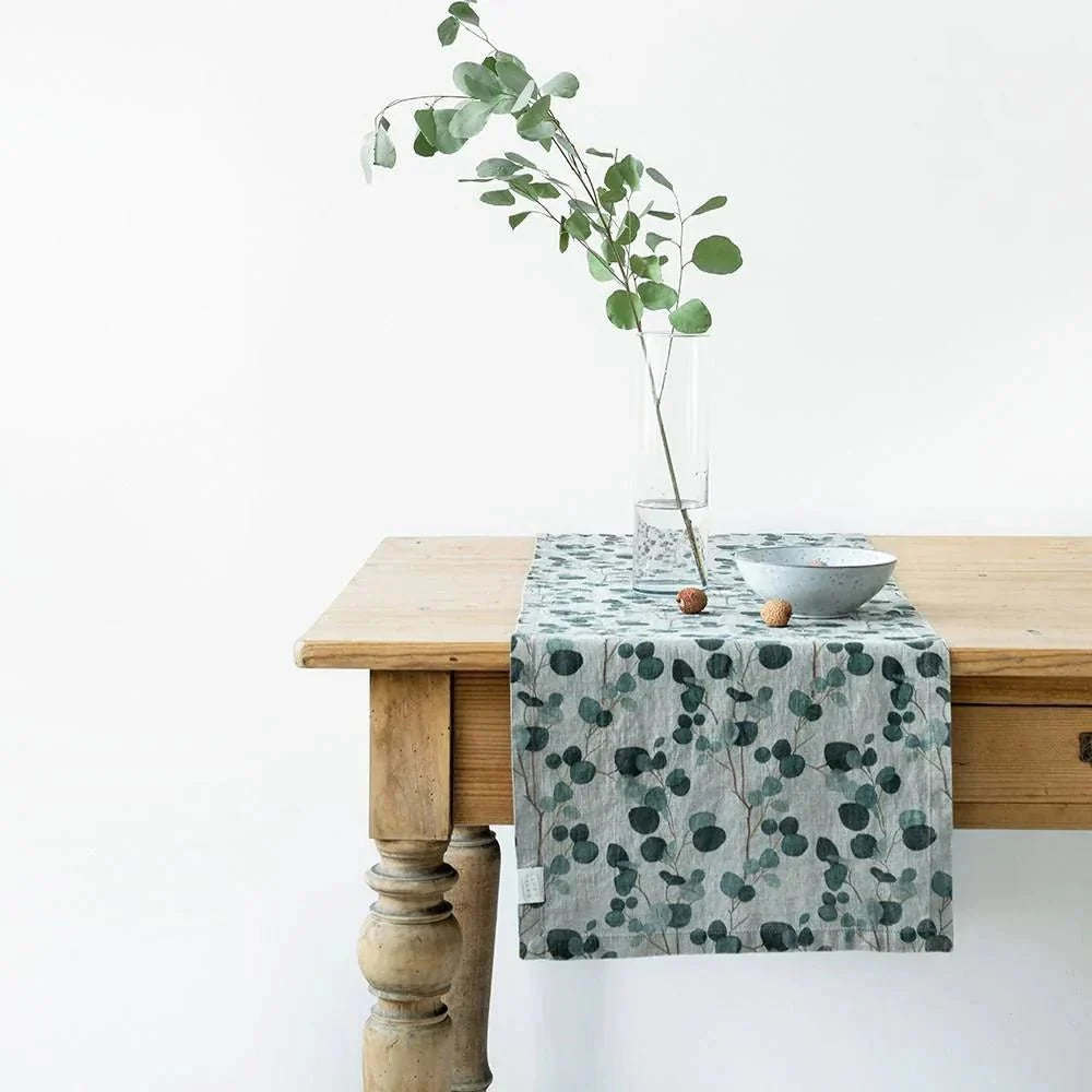 Eucalyptus on Natural lino stalo takelis — naturalusdrabuziai.lt