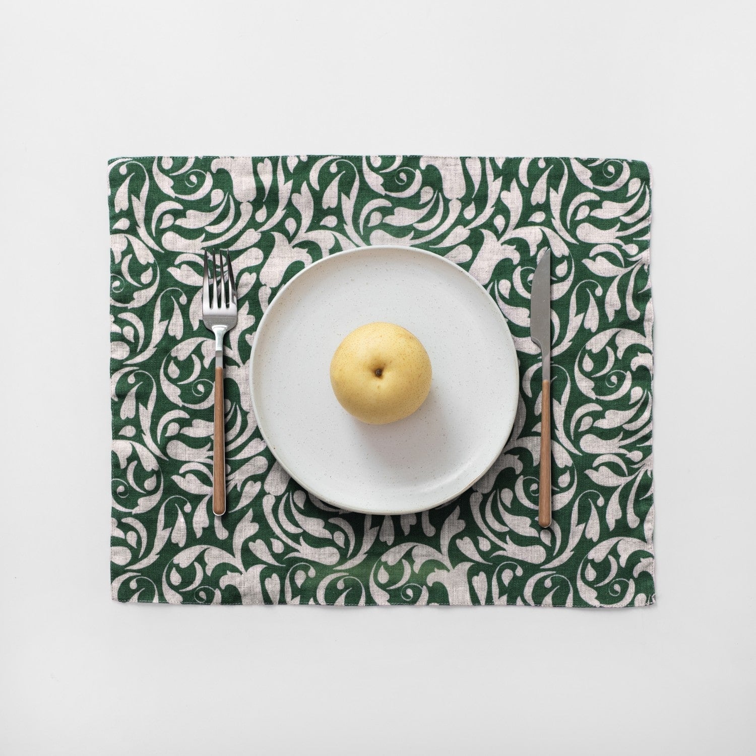 Evergreen Damask lino staltiesėlė — naturalusdrabuziai.lt
