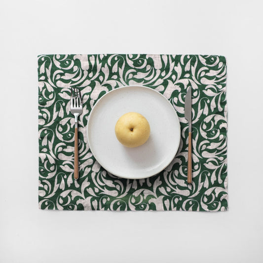 Evergreen Damask lino staltiesėlė — naturalusdrabuziai.lt
