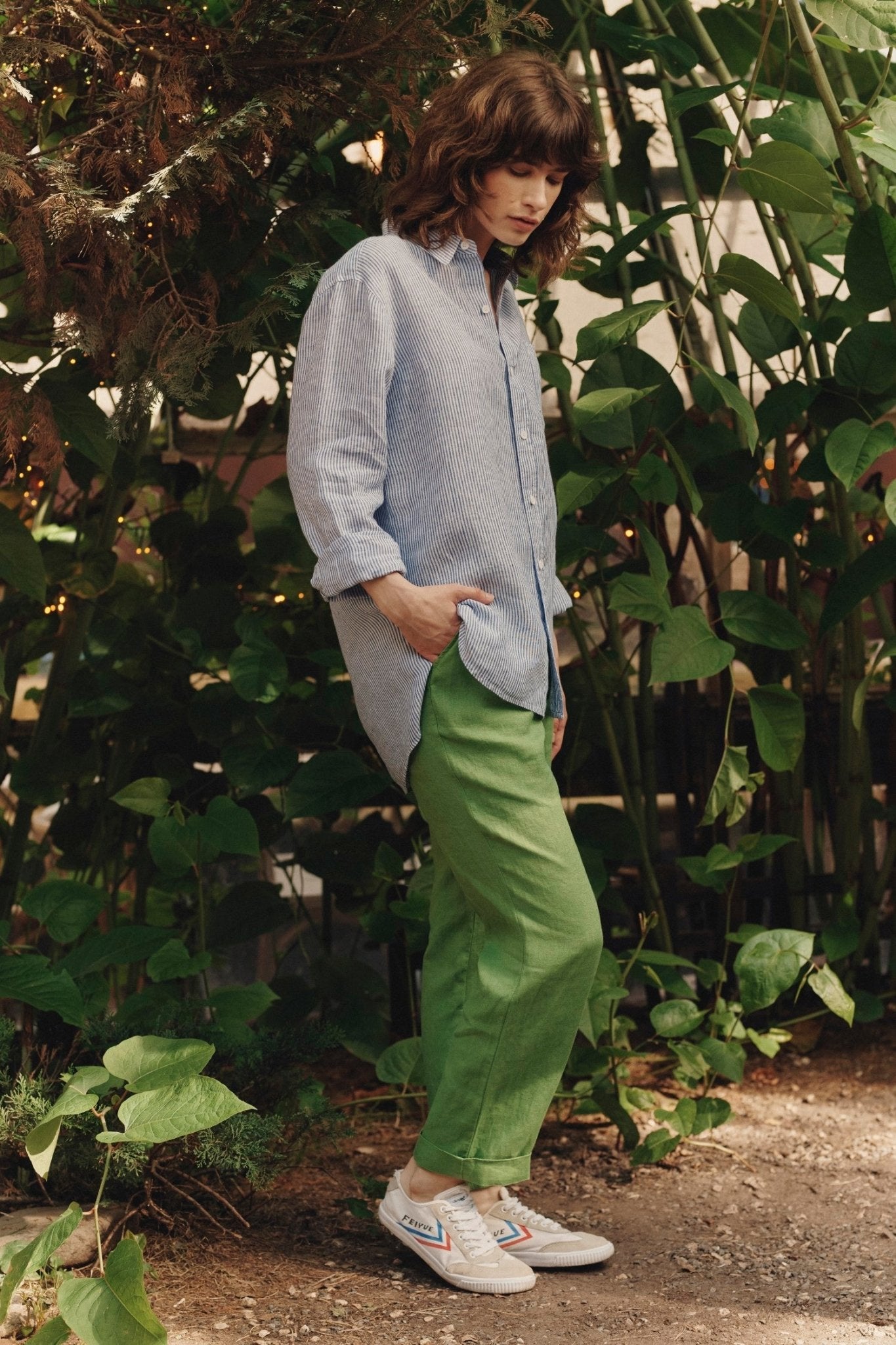 Foliage Green Linen Octave Trousers