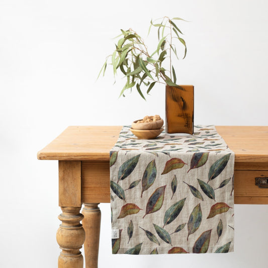 Golden Fall on Natural lino stalo takelis — naturalusdrabuziai.lt