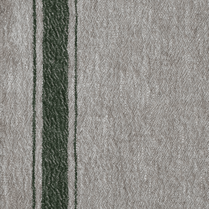 Green Stripe Vintage lino Fabric 310 g/m2 — naturalusdrabuziai.lt