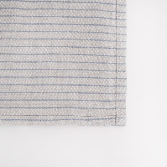 Grey Blue Pinstripe Rustic lino stalo takelis — naturalusdrabuziai.lt