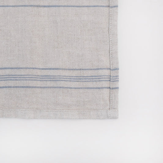 Grey Blue Wide Stripe Rustic lino staltiesė — naturalusdrabuziai.lt
