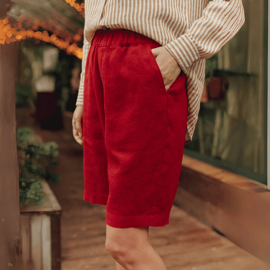 Lava Falls Linen Cumin Shorts
