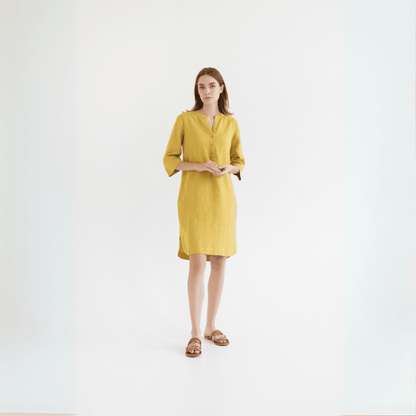 Lemon Curry Linen Prelude Dress