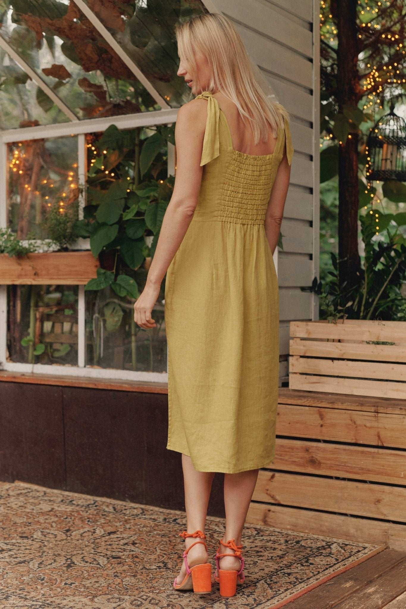 Lemon Curry lino Rumba suknelė — naturalusdrabuziai.lt