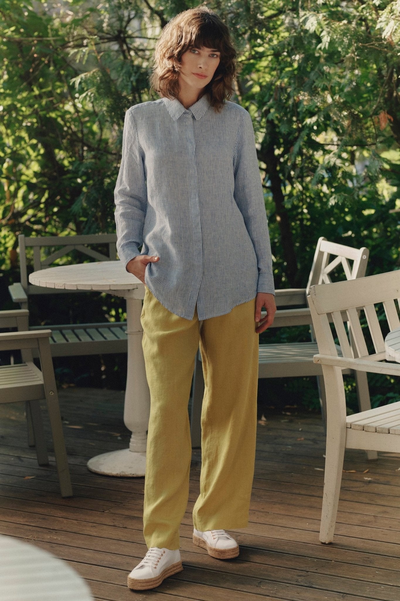 Lemon Curry Linen Willow Trousers