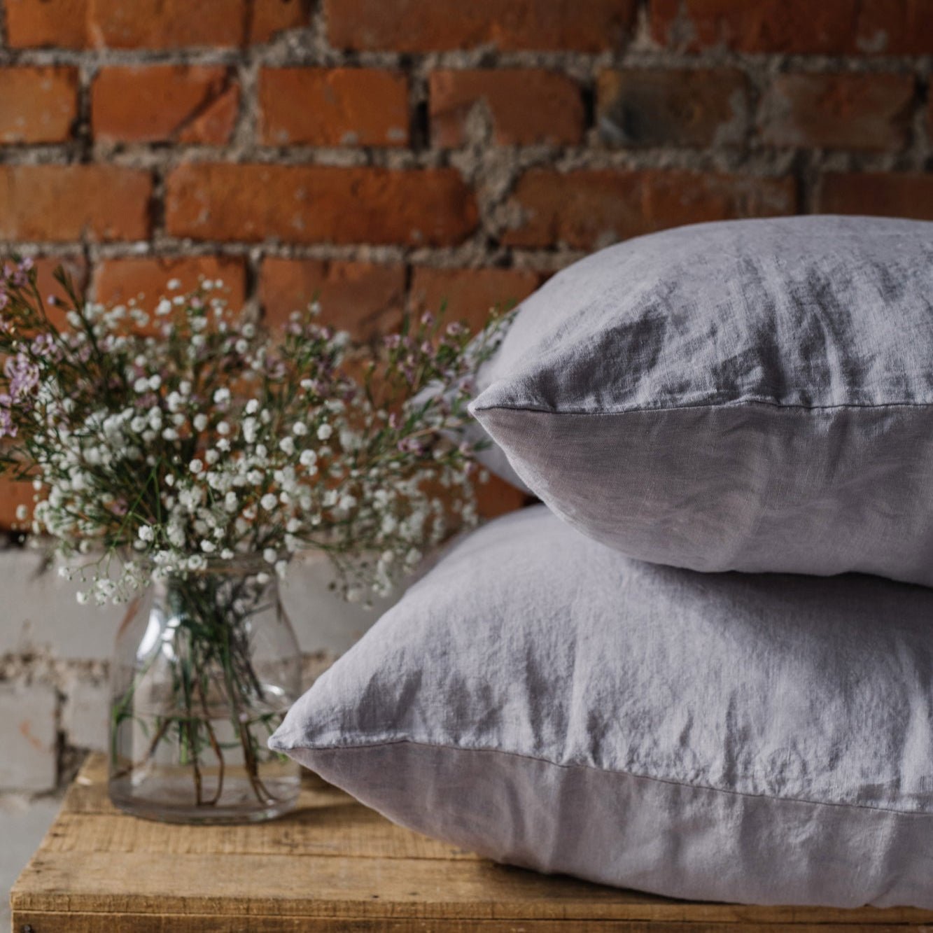 Light Grey lino pagalvės užvalkalas — naturalusdrabuziai.lt