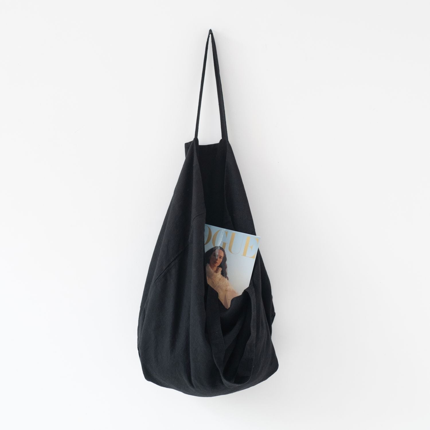 LIMITED EDITION Black lino didelis krepšys — naturalusdrabuziai.lt