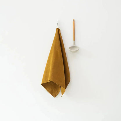 LIMITED EDITION Bronze lino virtuvinė servetė — naturalusdrabuziai.lt