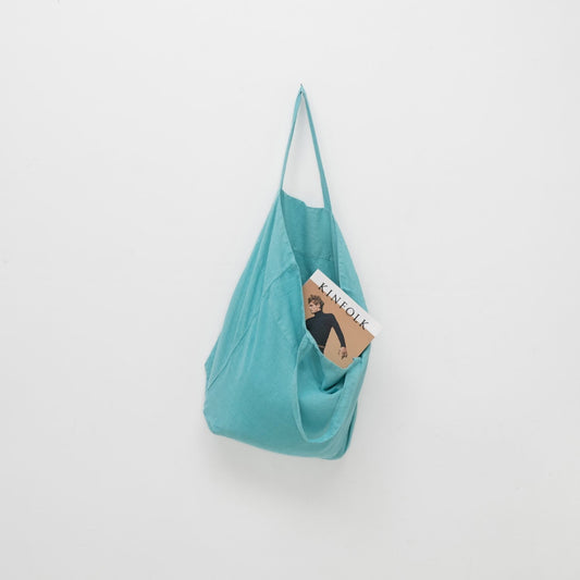 LIMITED EDITION Coastal Blue lino didelis krepšys — naturalusdrabuziai.lt