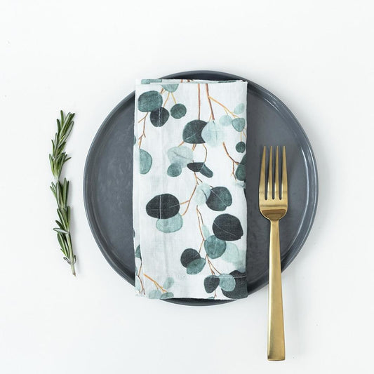 LIMITED EDITION Eucalyptus lino servetėlių rinkinys 2 vnt. — naturalusdrabuziai.lt