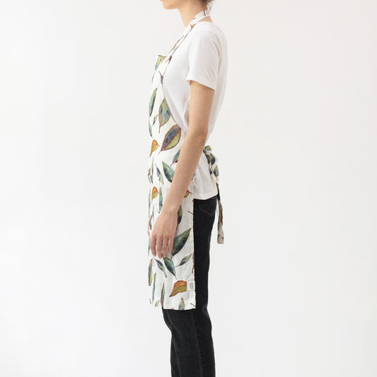 LIMITED EDITION Golden Fall lino kasdienė prijuostė — naturalusdrabuziai.lt