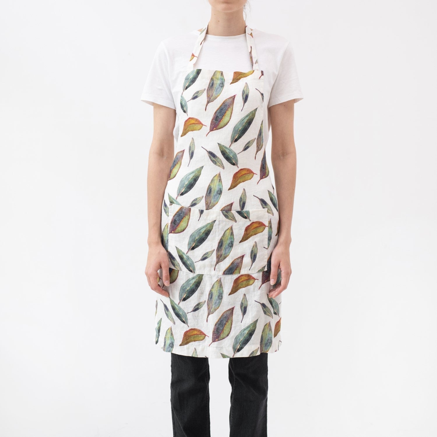 LIMITED EDITION Golden Fall lino kasdienė prijuostė — naturalusdrabuziai.lt