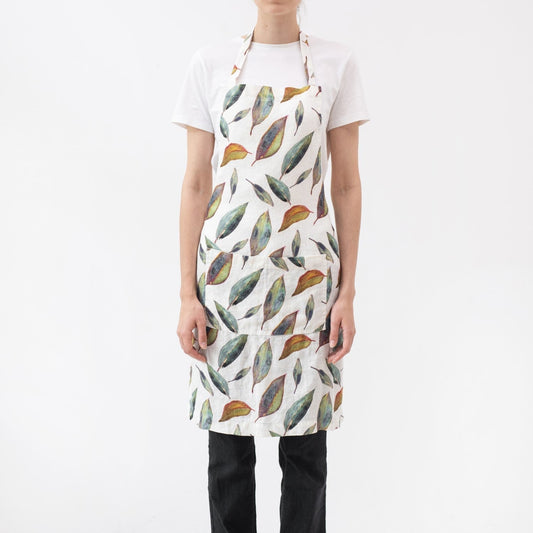 LIMITED EDITION Golden Fall lino kasdienė prijuostė — naturalusdrabuziai.lt