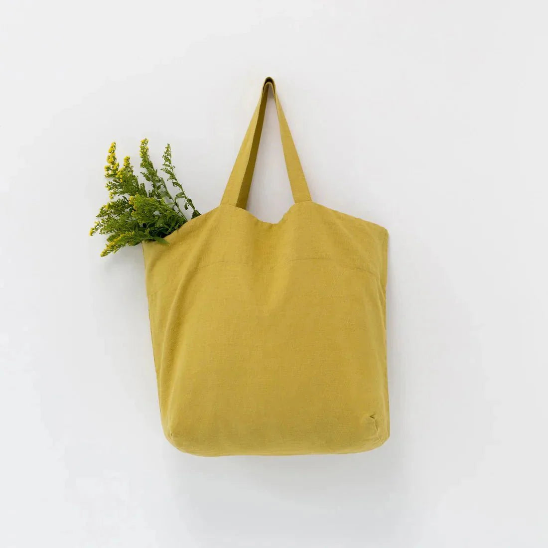 LIMITED EDITION Lemon Curry lino didelis krepšys — naturalusdrabuziai.lt