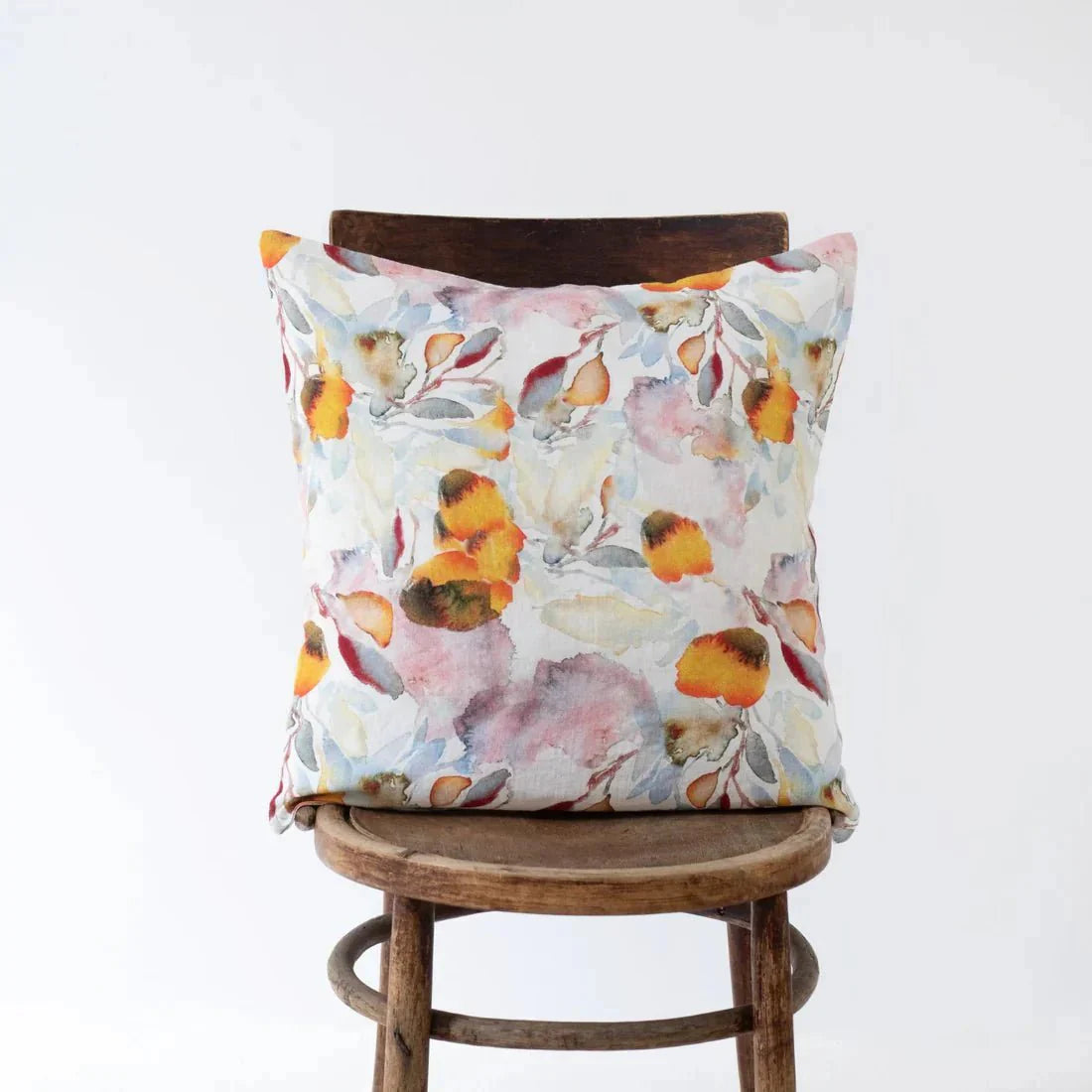 LIMITED EDITION Orange Flow lino pagalvėlės užvalkalas — naturalusdrabuziai.lt