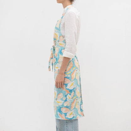 LIMITED EDITION Pastel Iris lino šefo prijuostė — naturalusdrabuziai.lt