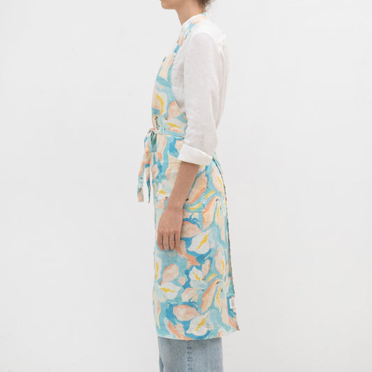 LIMITED EDITION Pastel Iris lino šefo prijuostė — naturalusdrabuziai.lt