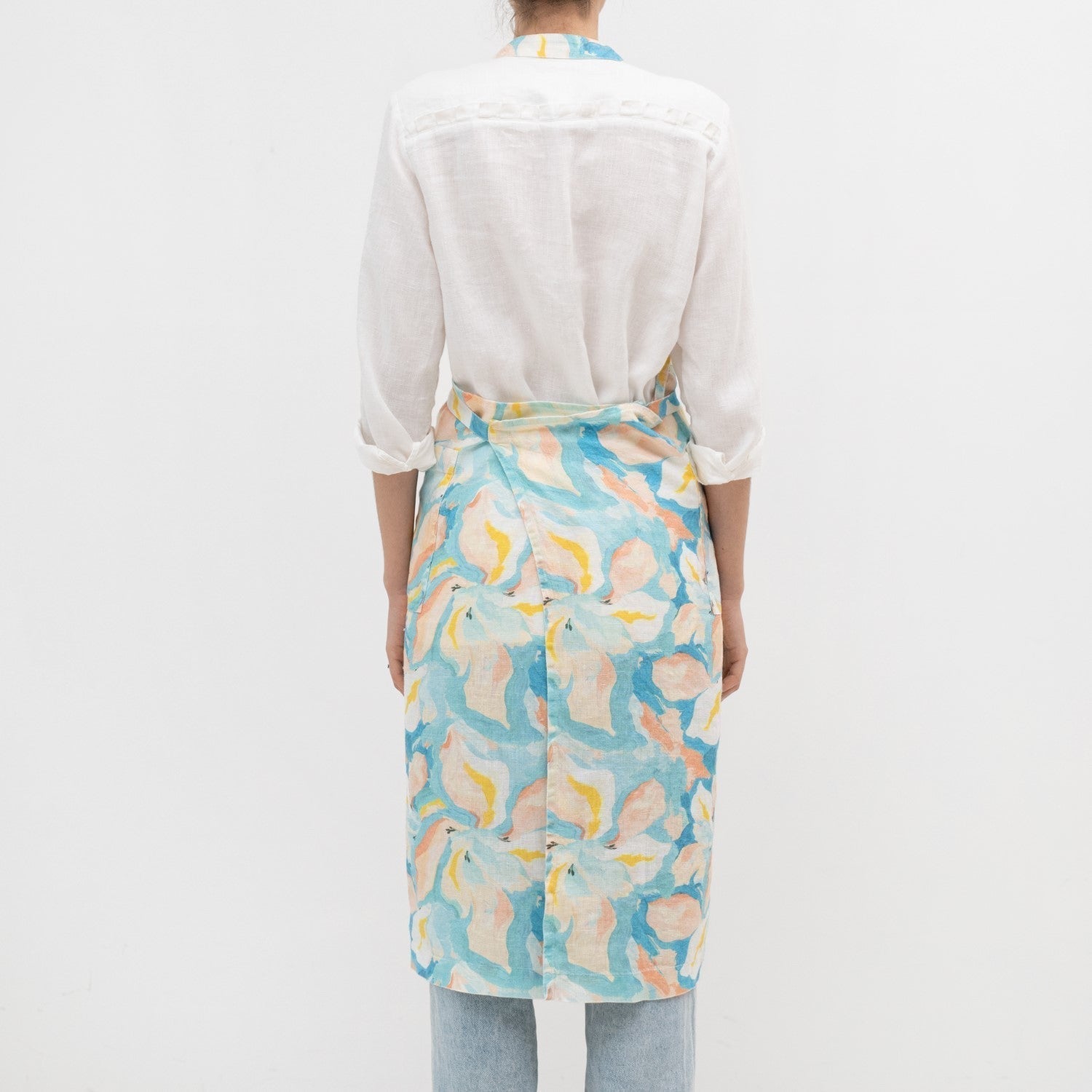 LIMITED EDITION Pastel Iris lino šefo prijuostė — naturalusdrabuziai.lt