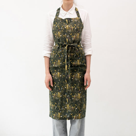 LIMITED EDITION Woodland lino šefo prijuostė — naturalusdrabuziai.lt