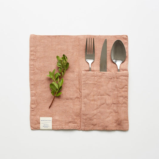 lino Tales Cafe Creme lino Cutlery Pocket rinkinys 2 vnt. — naturalusdrabuziai.lt