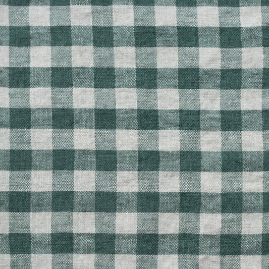 lino Tales Forest Green Gingham lino Garcon prijuostė — naturalusdrabuziai.lt