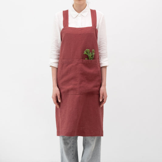 lino Tales Marsala lino Pinafore prijuostė — naturalusdrabuziai.lt