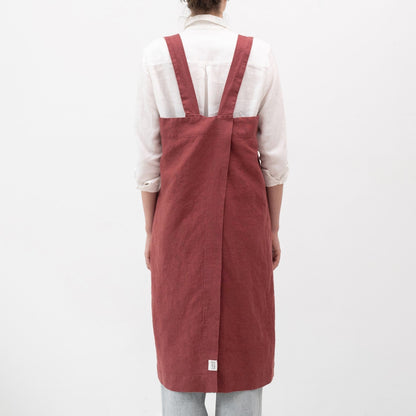 lino Tales Marsala lino Pinafore prijuostė — naturalusdrabuziai.lt